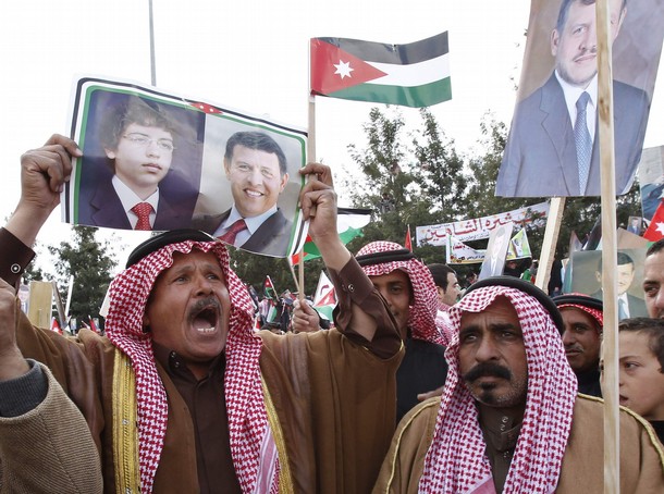 Выступления в поддержку короля Абдуллы в столице Иордании 25 марта 2011