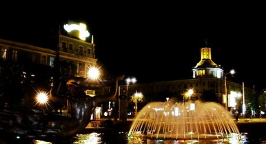 Ночной город Днепропетровск, Днепропетровск.