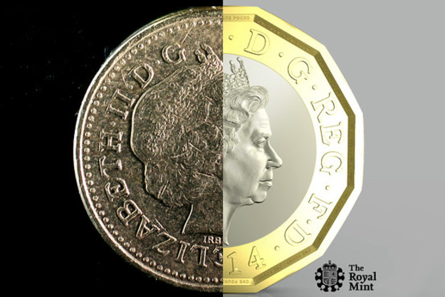Внешний вид монеты номиналом в 1 фунт стерлингов будет изменен впервые за 30 лет.
