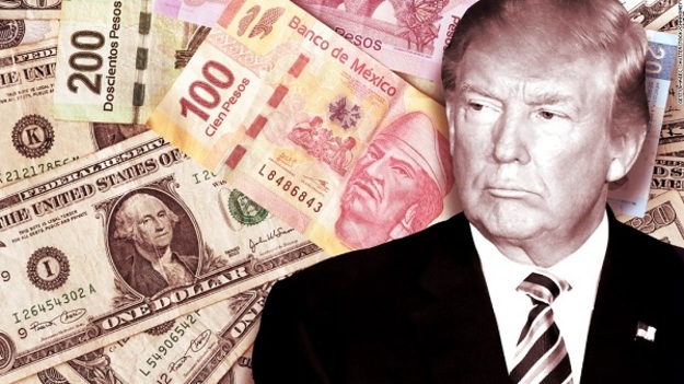 Мексиканский песо упал до исторического минимума — 22,04 за доллар, после того, как Дональд Трамп предупредил автомобильные компании США о высоких налогах для товаров, сделанных в Мексике.