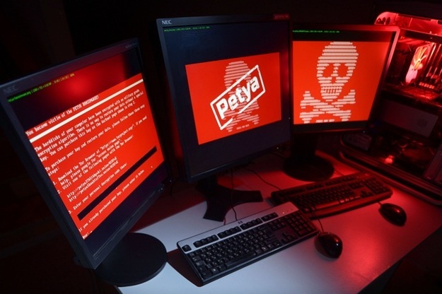 В результате кибератаки вирусом Petya.