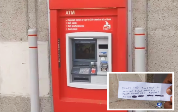 Работник обслуживающей компании в городе Корпус-Кристи, США, случайно попал вовнутрь банкомата.