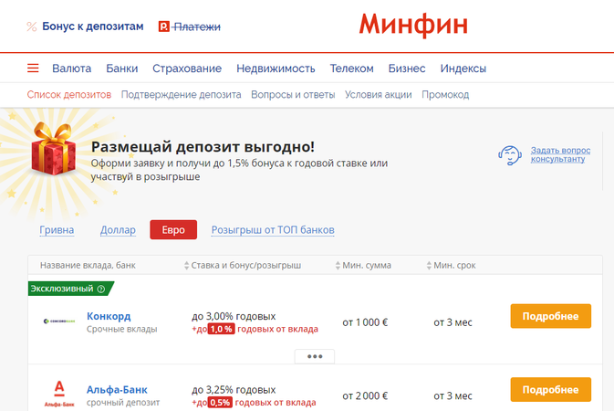 В октябре и ноябре на «Минфине» проходила акция с призовым фондом в 10 тысяч гривен.