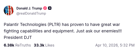 Truth Social Трамп Palantir
