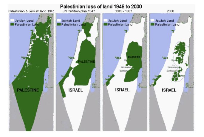 Границы Израиля в разное время. Изображение trionfopublishing.com