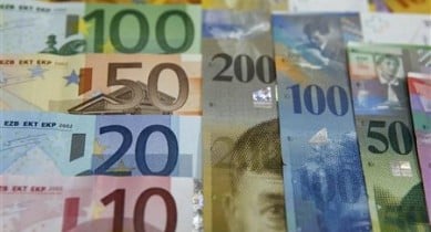 Франк к евро, франк и евро, курс валют.