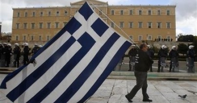 Греция, флаг Греции, дефолт, госдолг.