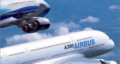 Airbus рассчитывает обогнать Boeing по объему продаж к 2017-2018 гг..