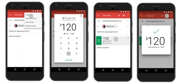 Компания Google добавила функцию P2P-переводов в мобильное приложение Gmail для Android.