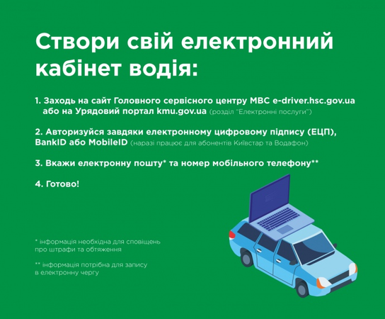 21 грудня в Україні запрацював так званий електронний кабінет водія, в якому можна отримати будь-яку інформацію про власне авто та водійське посвідчення, оплатити адміністративні правопорушення, переглянути історію будь-якого автомобіля за VIN-кодом та за