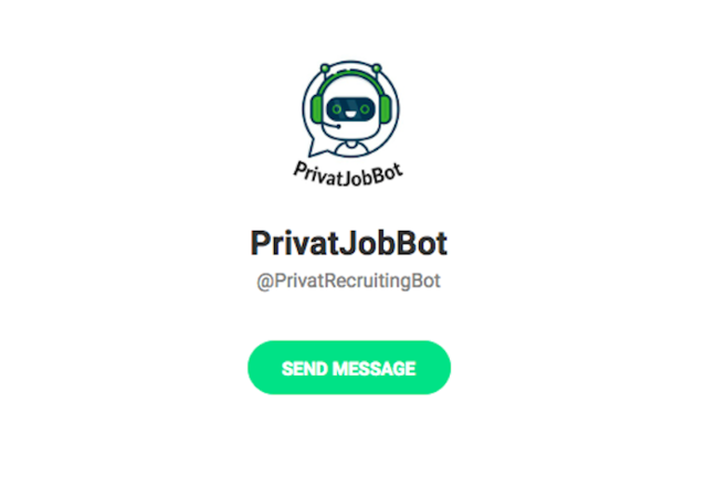 Приватбанк запустив робота PrivatJobBot у Telegram, який займатиметься пошуком персоналу.