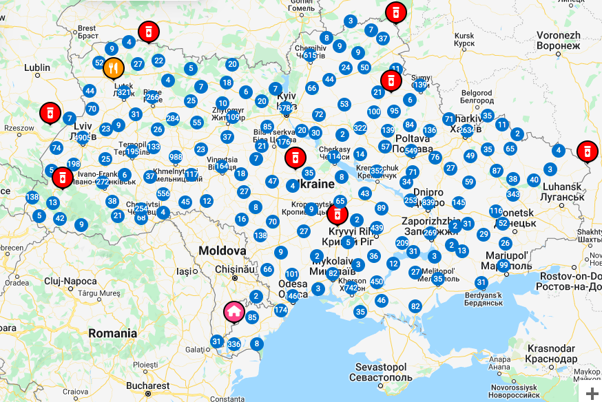 Онлайн-карта, як працюють магазини, продукти, ліки, війна з Росією