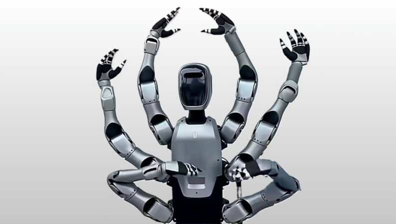 Китайський виробник побутової техніки Midea представив гуманоїдного робота Miro U із шістьма руками, повідомляє портал Humanoids Daily.► Читайте сторінку «Мінфіну» у фейсбуці: головні фінансові новиниЩо відомо про роботуУ Miro U є голова, тулуб, колісні ноги та шість біонічних рук.