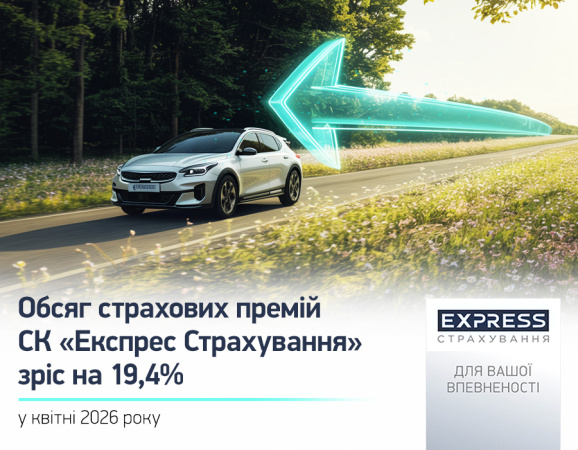 СК «Экспресс Страхование», входящая в УКРАВТО ГРУПП, по итогам апреля 2026 года собрала 112,3 млн грн страховых премий, что на 19,4% больше, чем за аналогичный период 2025 года.