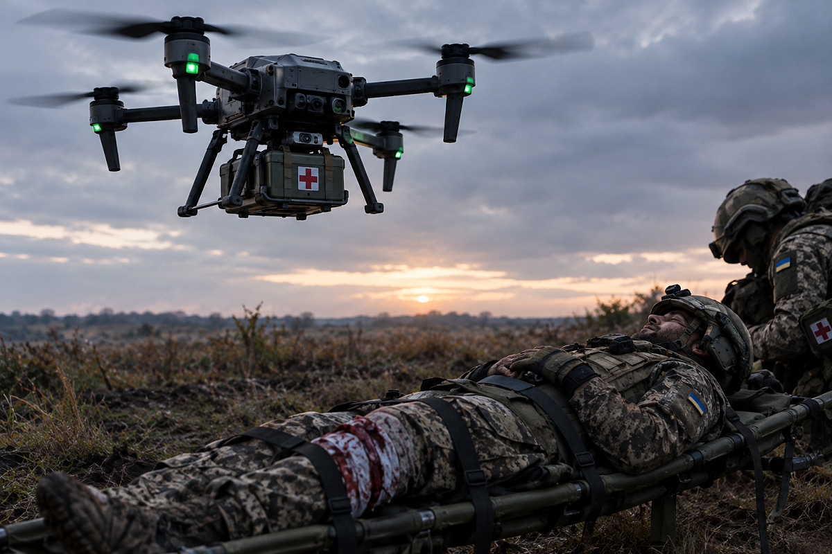 Украинская оборонная компания SkyFall опробует воздушный беспилотник StarGate, предназначенный для спасения бойцов с участков фронта, куда наземная техника не может добраться.
