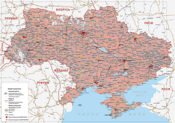 Карта покрытия территории Украины 3G интернетом от ТриМоб